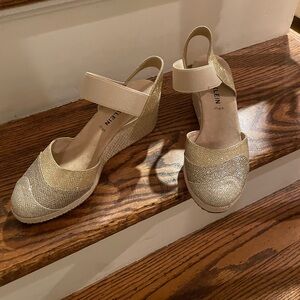 New- never worn Anne Klein metallic Espadrille Wedges